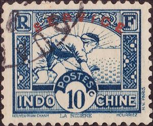 Stamp, Paddy Field, French Indochina,  