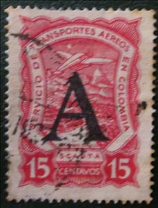 Stamp, Seaplane over Magdalena River "A", Colombia,  