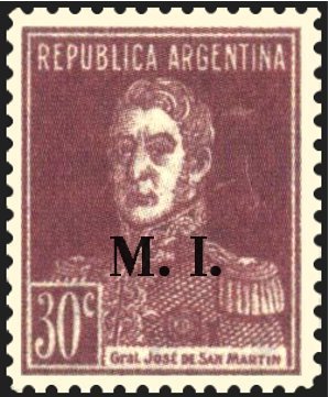 José Francisco de San Martín (1778-1850), ovpt. “M.I.”