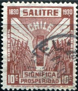 Stamp, Prosperity of Saltpeter Trade, Chile,  