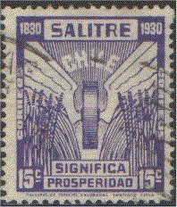 Stamp, Prosperity of Saltpeter Trade, Chile,  