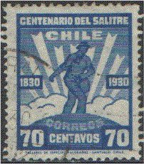 Stamp, Prosperity of Saltpeter Trade, Chile,  