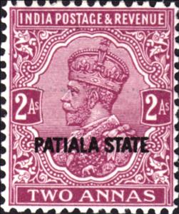 Stamp, King George V, India, Princely States,  