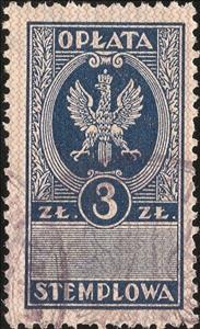 Revenue Stamp, Eagle, Poland,  
