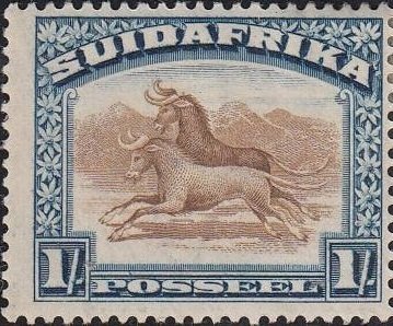 Stamp, Wildebeest (Connochaetes sp.), South Africa,  , Animals (Fauna)