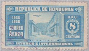 Stamp, Post Office and National Palace of Tegucigalpa, Honduras,  