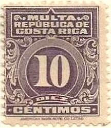 Stamp, Numerals, Costa Rica,  