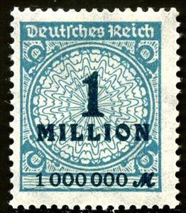 Stamp, Value in "Millionen", German Realm,  