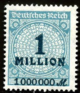 Stamp, Value in "Millionen", German Realm,  
