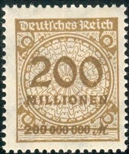 Stamp, Value in "Millionen", German Realm,  