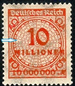 Stamp, Value in "Millionen", German Realm,  