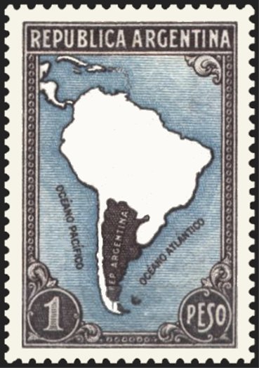 Map of South America without borderlines