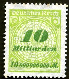 Stamp, Value in "Milliarden", German Realm,  