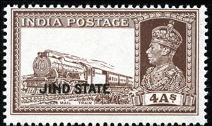 Stamp, Mail Train, India, Princely States,  