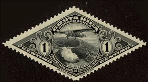 Stamp, Airplane over Poa ́s Volcano, Costa Rica,  , Volcanos, Aircrafts