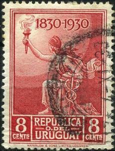 Stamp, Liberty and Torch, Uruguay,  