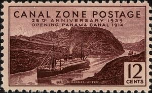 Stamp, Canal Channel - After, Canal Zone,  