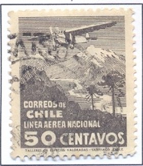 Airmail domestic service: Airplane over landscapes