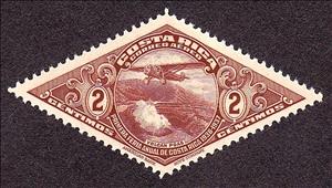 Stamp, Airplane over Poa ́s Volcano, Costa Rica,  , Volcanos, Aircrafts