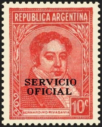 Bernardino Rivadavia (1780-1845), ovpt.