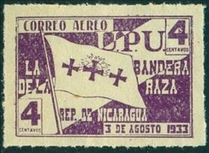 Stamp, Flag of Columbus, Nicaragua,  