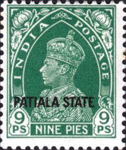 Stamp, King George VI, India, Princely States,  