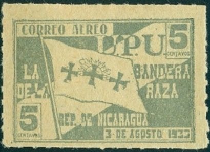 Stamp, Flag of Columbus, Nicaragua,  