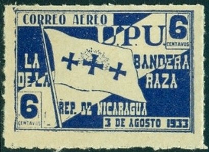 Stamp, Flag of Columbus, Nicaragua,  