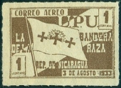 Stamp, Flag of Columbus, Nicaragua,  