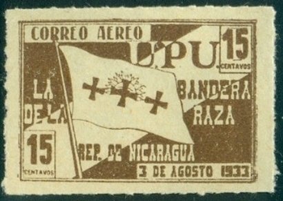 Stamp, Flag of Columbus, Nicaragua,  