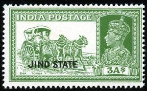 Stamp, Dak Tonga, India, Princely States,  , Mammals, Horses, Kings, Animals (Fauna), Carriages