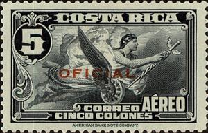 Stamp, Allegory of Flight-OFICIAL, Costa Rica,  