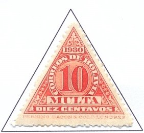Stamp, Drawing numbers, Bolivia,  , Numbers, Triangle Stamps