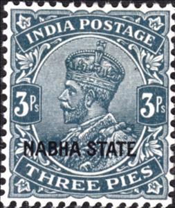 Stamp, King George V, India, Princely States,  
