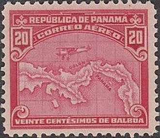 Airplane over Map of Panama