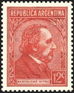 Stamp, Bartolomé Mitre (1821-1906), Argentina,  , Famous People, Politicians, Generals