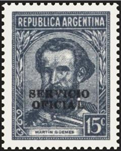 Stamp, Martín Miguel de Güemes (1785-1821), ovpt., Argentina,  , Heads of State, Famous People, Generals