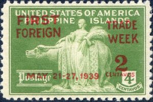 Woman and Carabao - overprinted