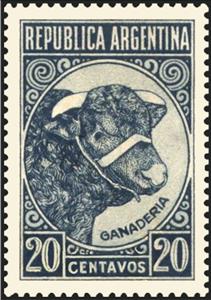 Stamp, Bull (cattle breeding), large size, Argentina,  , Cattle, Animals (Fauna)