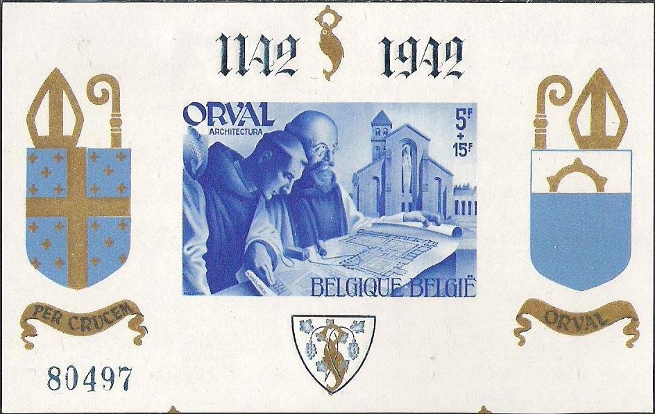 Small Sheet -  Gotic Type Blue Print  - Imperforate -  Numb