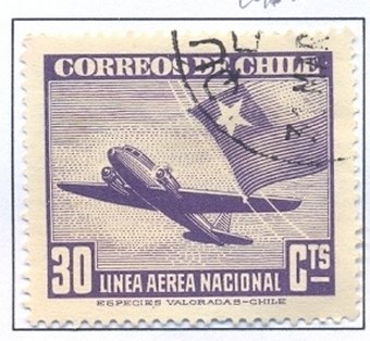 Plane and Chilean flag