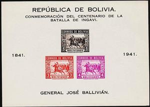Souvenir Sheet, Battle of Ingavi, Bolivia,  