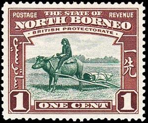 Stamp, Country views, North Borneo,  