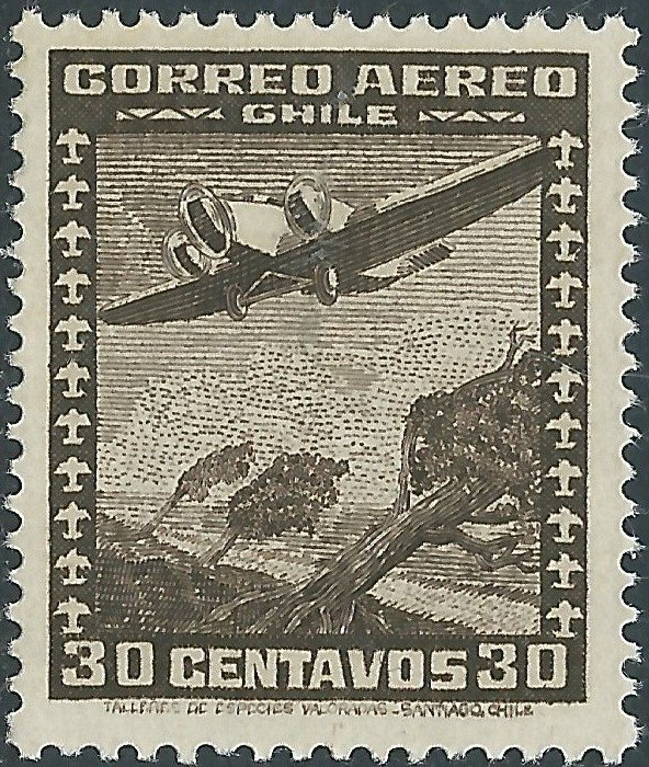Plane over mountain landscape
