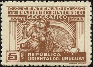 Stamp, Historical and Geographical Institute, anniv., Uruguay,  