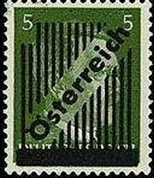 Stamp, Overprint German stamp Hitler, Austria,  , Heads of State