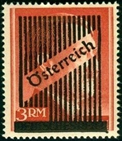 Stamp, Overprint German stamp Hitler, Austria,  , Heads of State