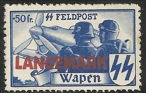 Stamp, Wapen SS Labels "Langemark", Germany, Occupations in the Years 1939-1945,  