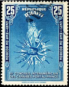 Stamp, 3rd Carribean Conference, Haiti,  , Sun, Statues