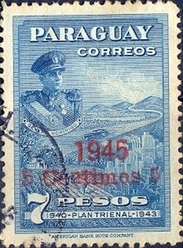 Stamp, 1940-Plan Trienal - 1943, Paraguay,  